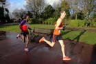James Askew (Durham City) leads eventual winner Tadele Geremew (Elswick) during the Ronnie Walker Saltwell 10k Road Race, Gateshead. Photo: David T. Hewitson/Sports for All Pics